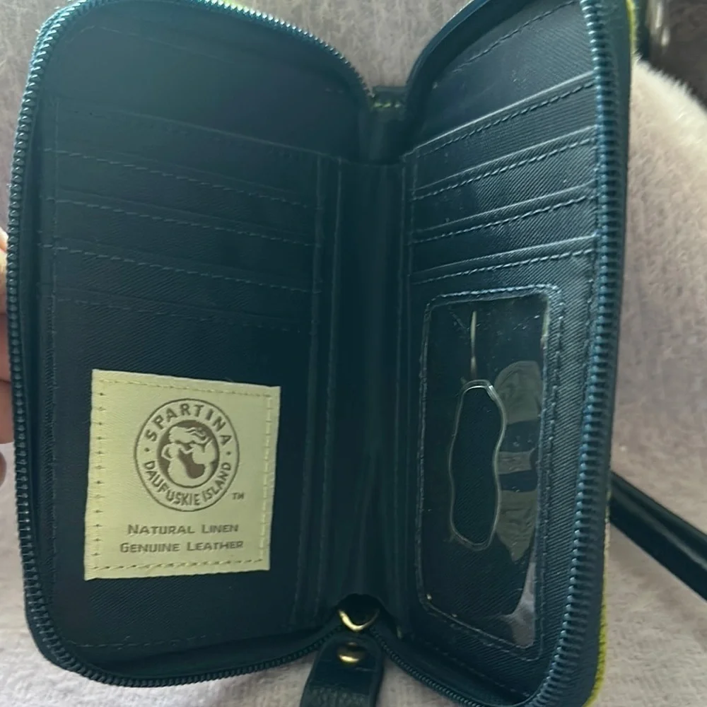 Spartina 449 Green and Black Phone Case with Wrist Strap